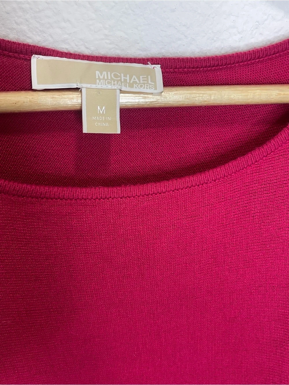 Michael Kors Long Sleeve Sweater Top - Raspberry Pink